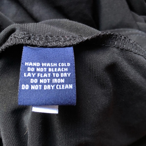 Chaps Little Black Form Fitting Dress With Sequin Belt Drapey Detail Size Small - Picture 15 of 16